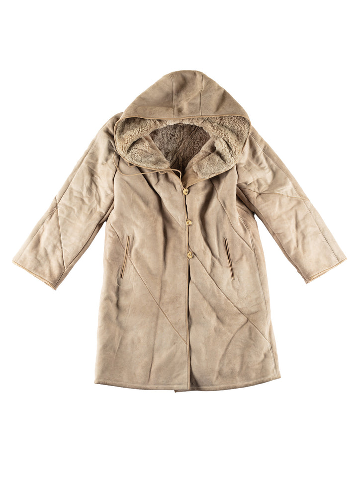 Vintage 80's Women Sheepskin Coat in BeigeMN485
