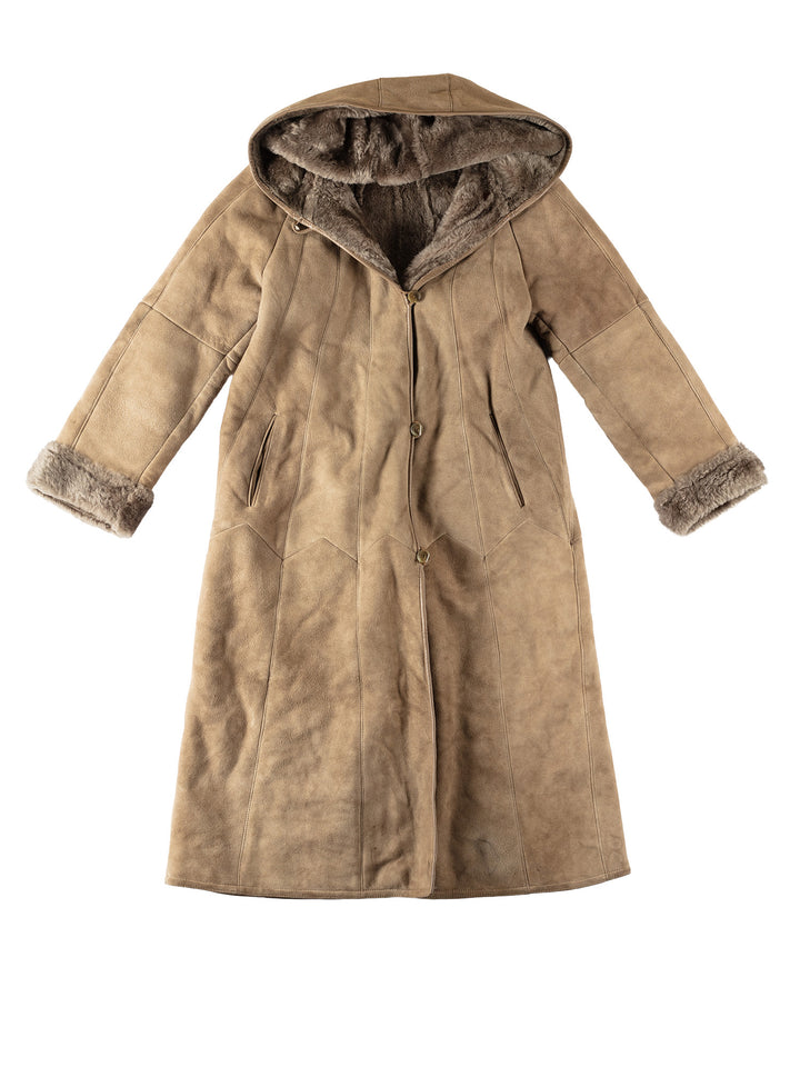 Vintage 80's Women Sheepskin Coat in BeigeMN550
