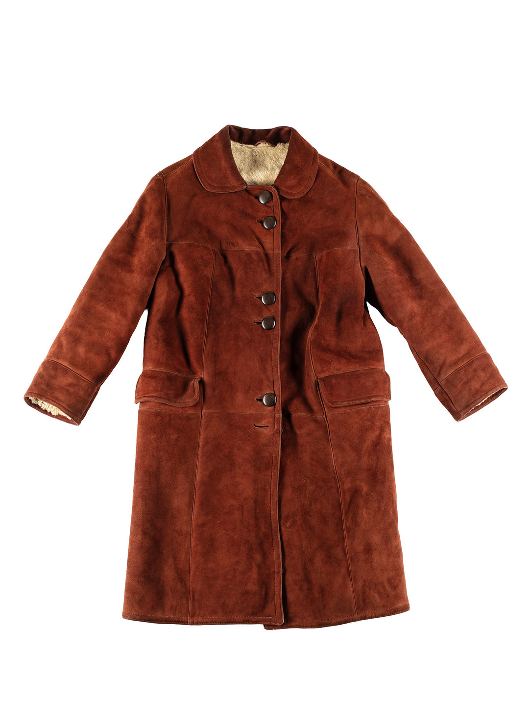 Vintage 80's Women Sheepskin Coat in BrownMN443