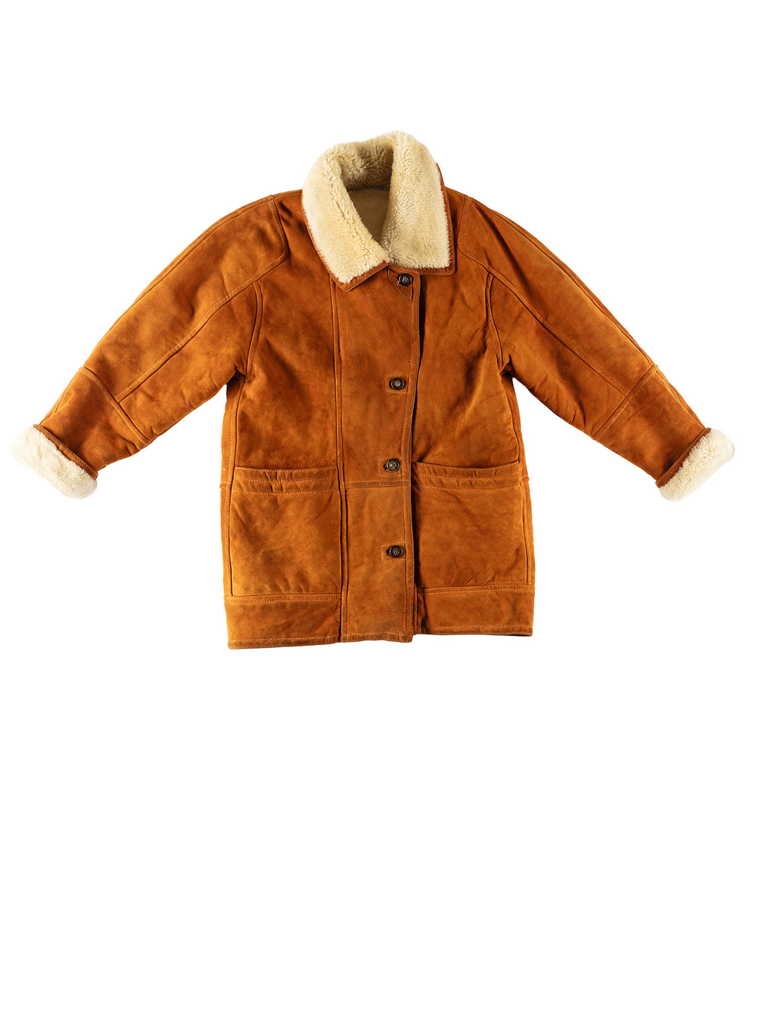 Vintage 80's Women Sheepskin Coat in BrownMN729