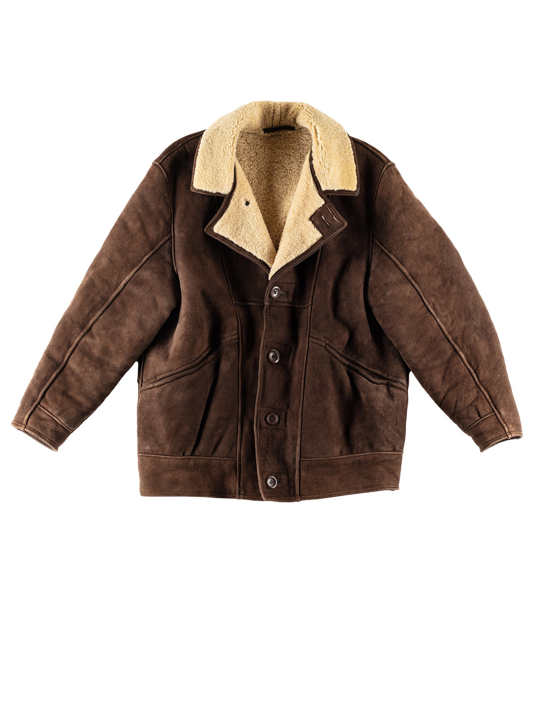 Vintage 80's Men Sheepskin Coat in BrownVN781