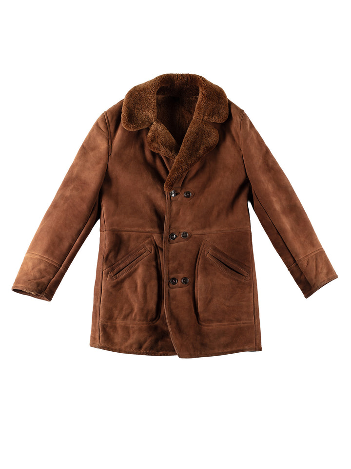 Vintage 70's Men Sheepskin Coat in BrownVN541