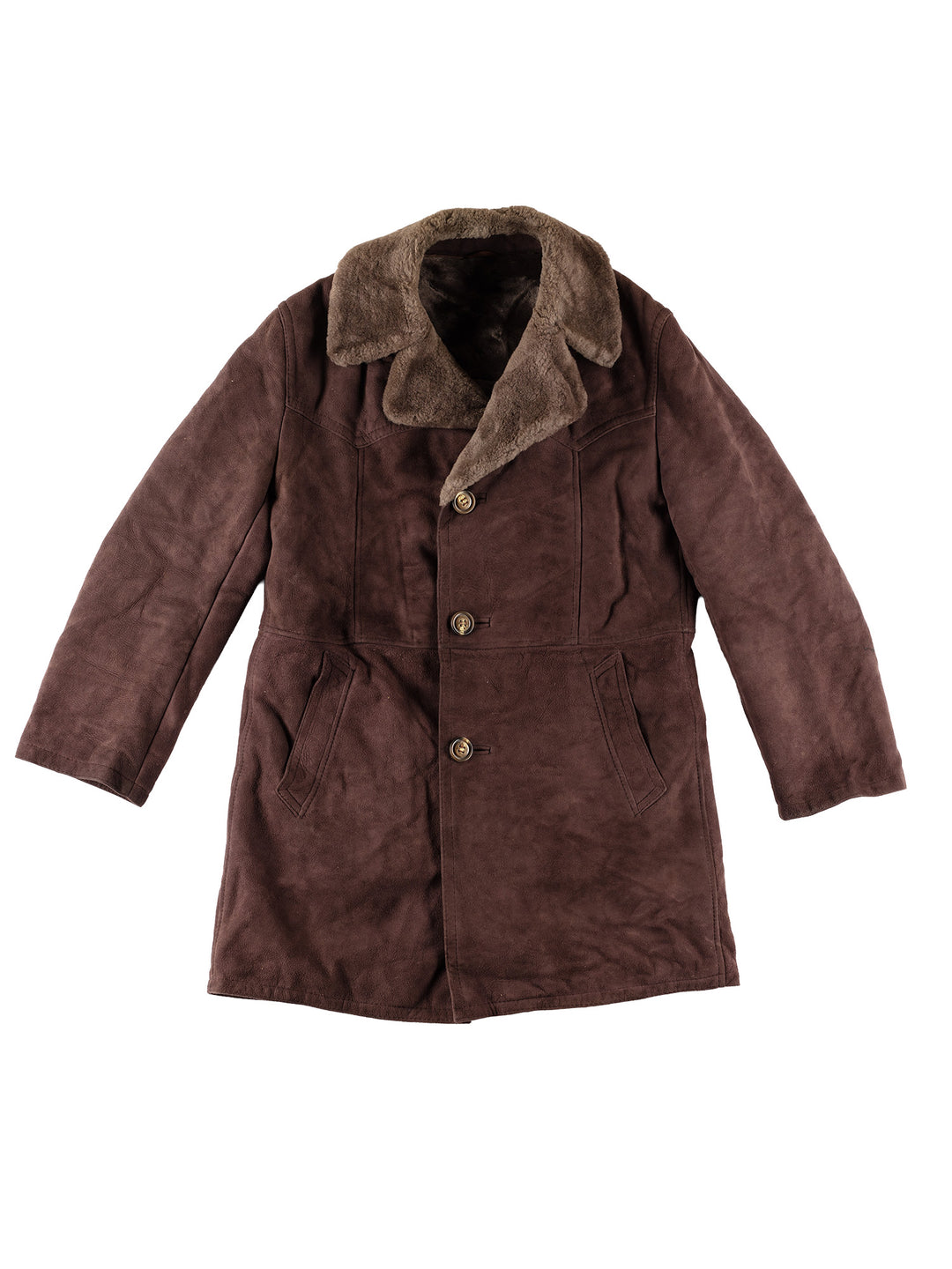 Vintage 70's Men Sheepskin Coat in BrownVN570