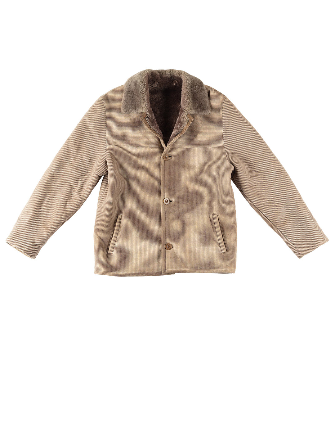 Vintage 90's Men Sheepskin Coat in BeigeVN288