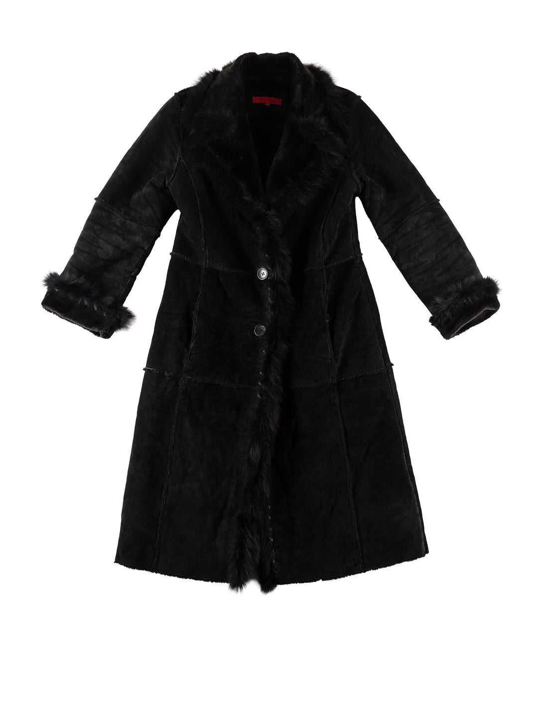 Vintage 70's Women Faux Sheepskin Coat in BlackMN637