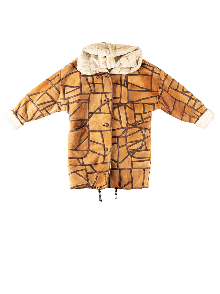 Vintage 80's Women Sheepskin Coat in BrownMN312