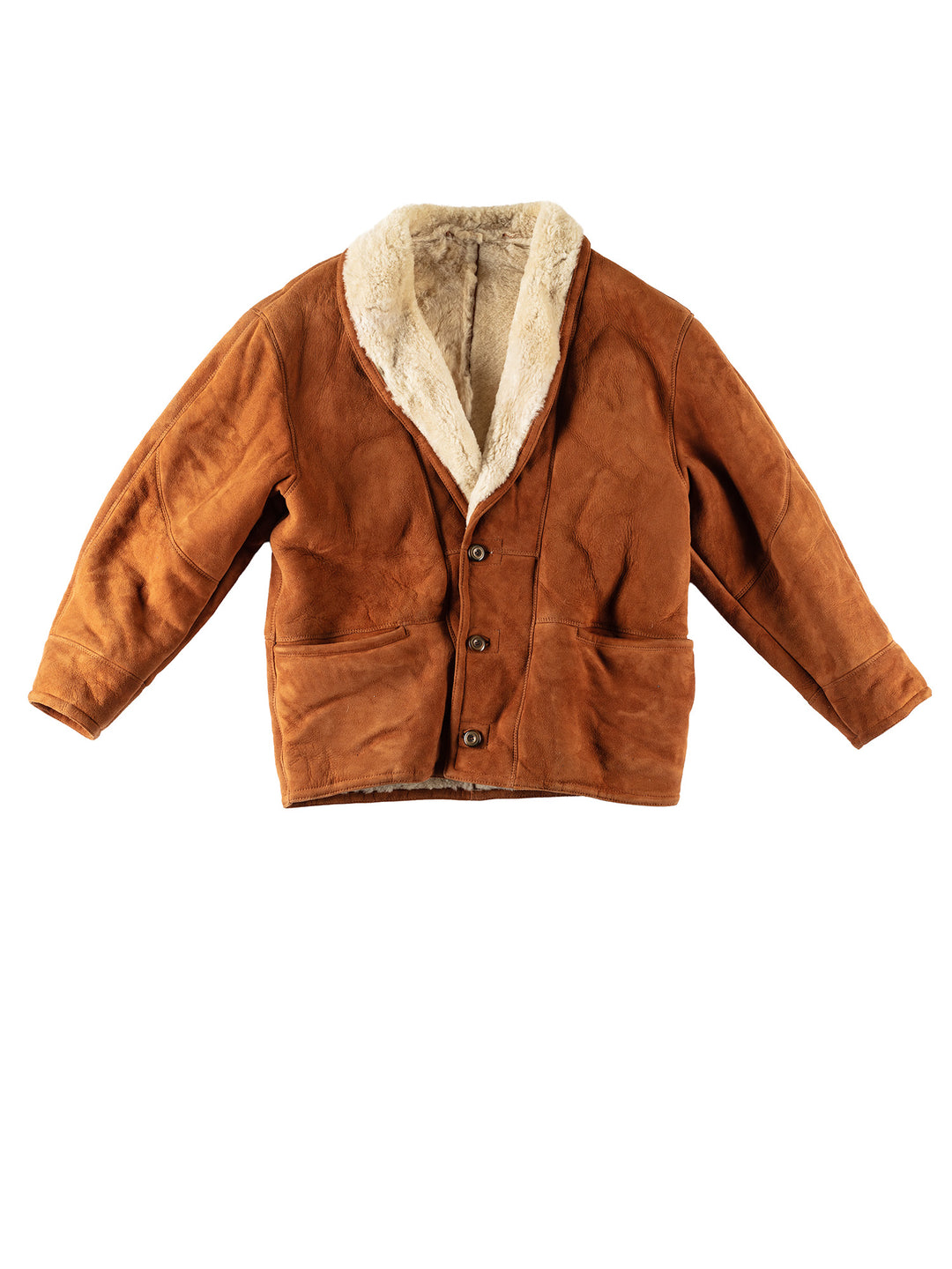 Vintage 80's Men Sheepskin Coat in BrownVN424