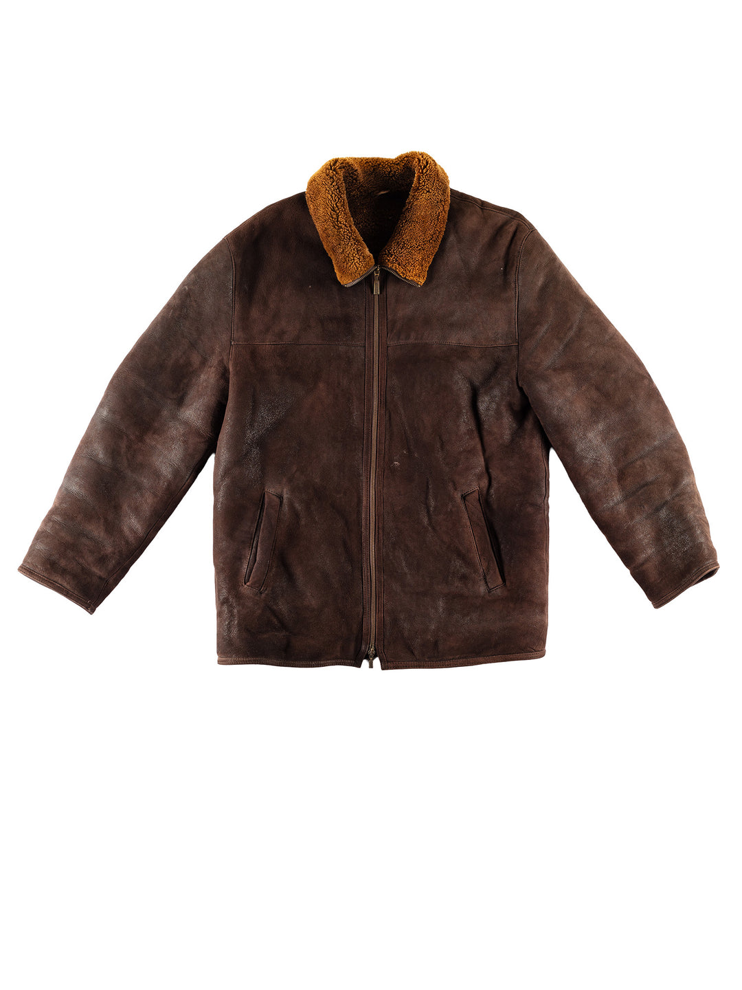 Vintage 80's Men Sheepskin Coat in BrownVN778