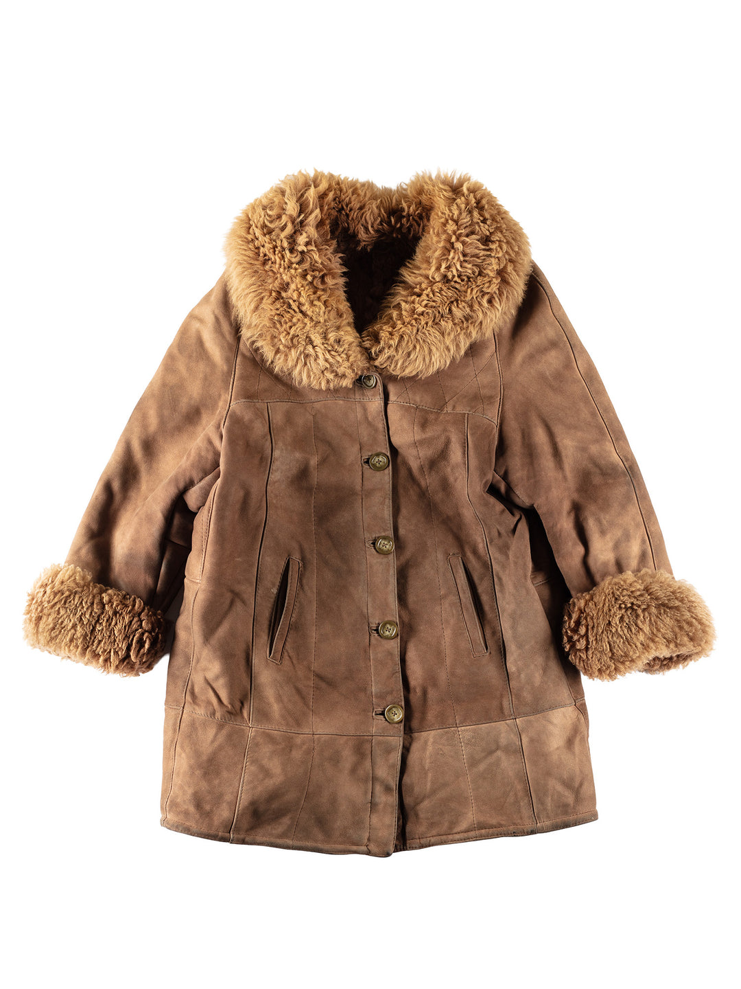 Vintage 70's Women Sheepskin Coat in BrownMN471