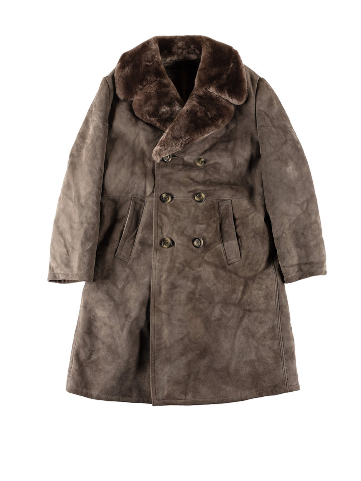 Vintage 70's Men Sheepskin Coat in GrayVN559