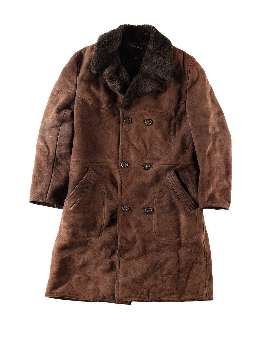 Vintage 70's Men Sheepskin Coat in Brown