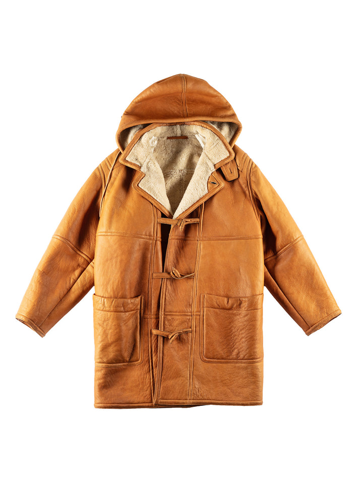 Vintage 80's Men Sheepskin Coat in BrownVN766