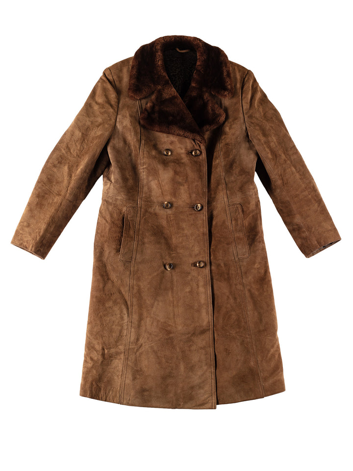 Vintage 70's Women Sheepskin Coat in BrownMN609