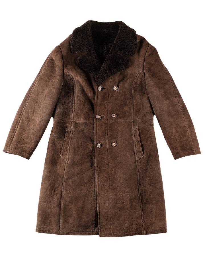 Vintage 70's Men Sheepskin Coat in BrownVN309