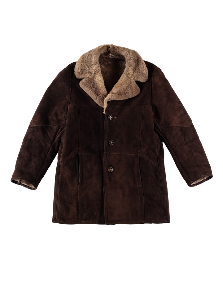 Vintage 70's Men Sheepskin Coat in BrownVN607