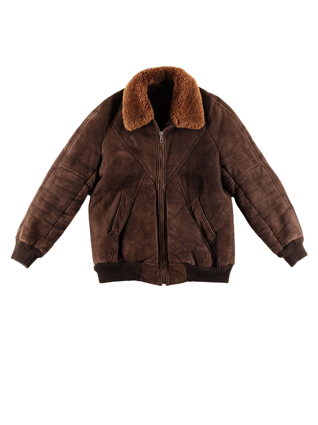 Vintage 80's Men Sheepskin Jacket in BrownVN442