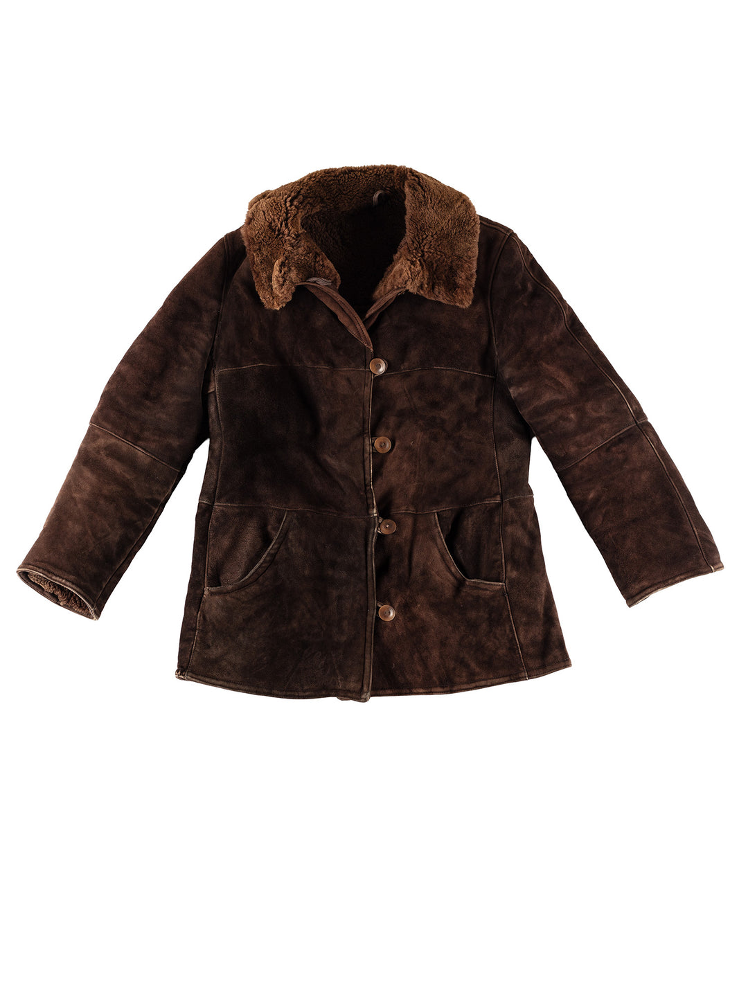 Vintage 70's Women Sheepskin Coat in BrownMN442