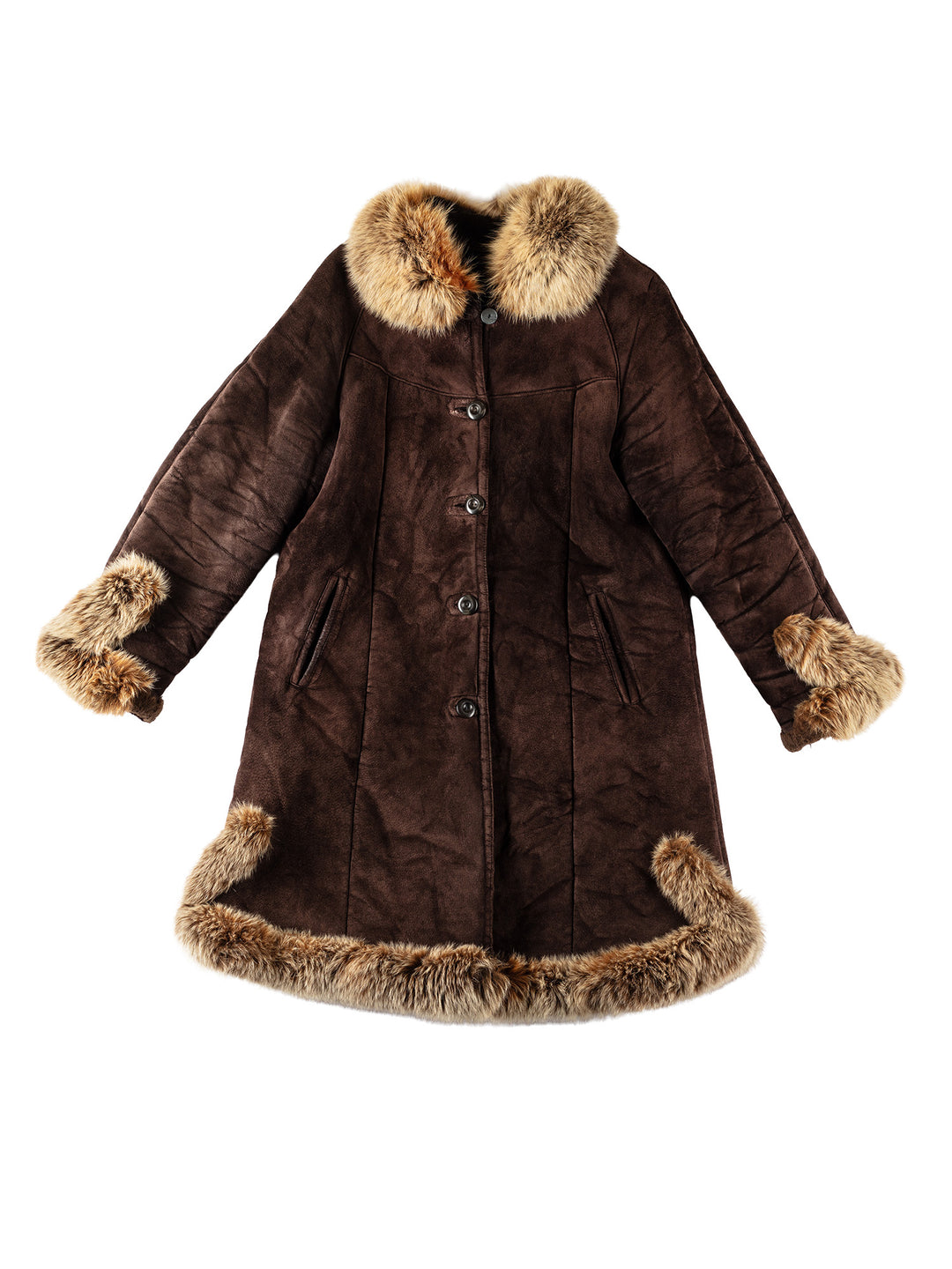 Vintage 70's Women Sheepskin Coat in BrownMN564
