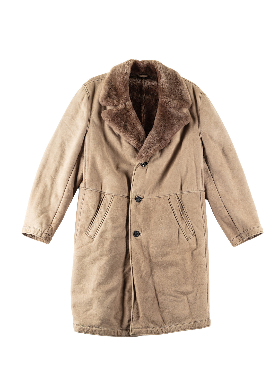 Vintage 70's Men Sheepskin Coat in BeigeVN560