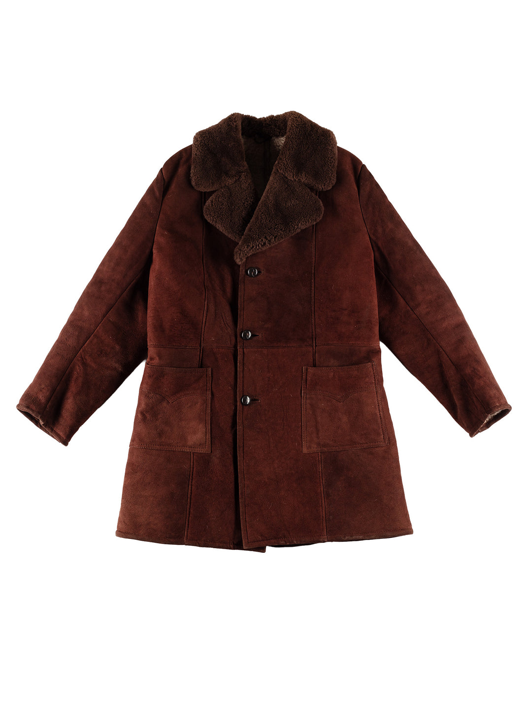 Vintage 70's Men Sheepskin Coat in BrownVN616