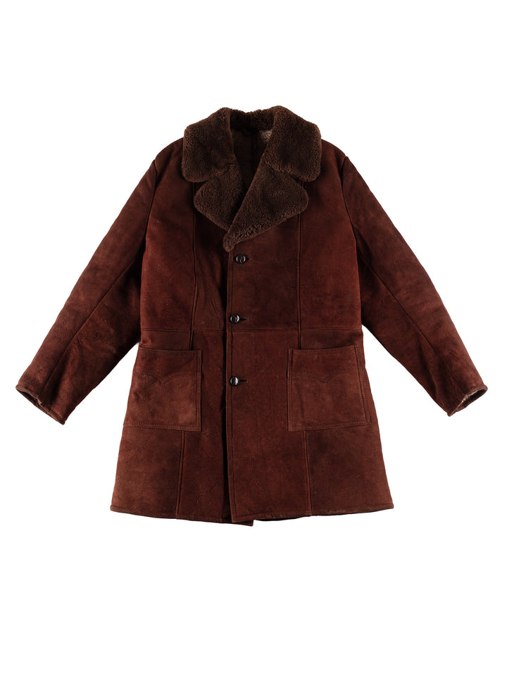 Vintage 70's Men Sheepskin Coat in BrownVN616