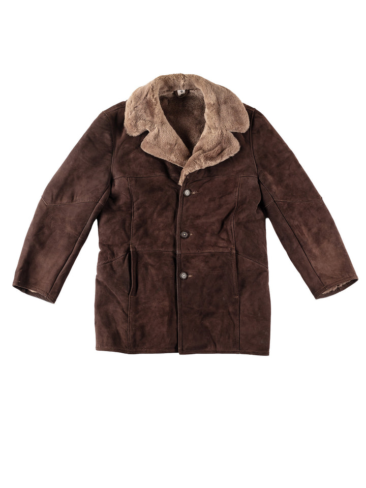 Vintage 70's Men Sheepskin Coat in BrownVN293