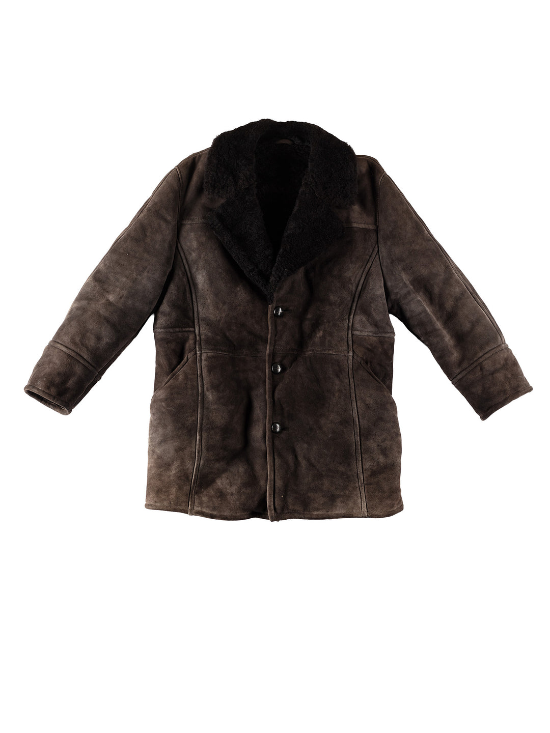 Vintage 80's Men Sheepskin Coat in GrayVN420