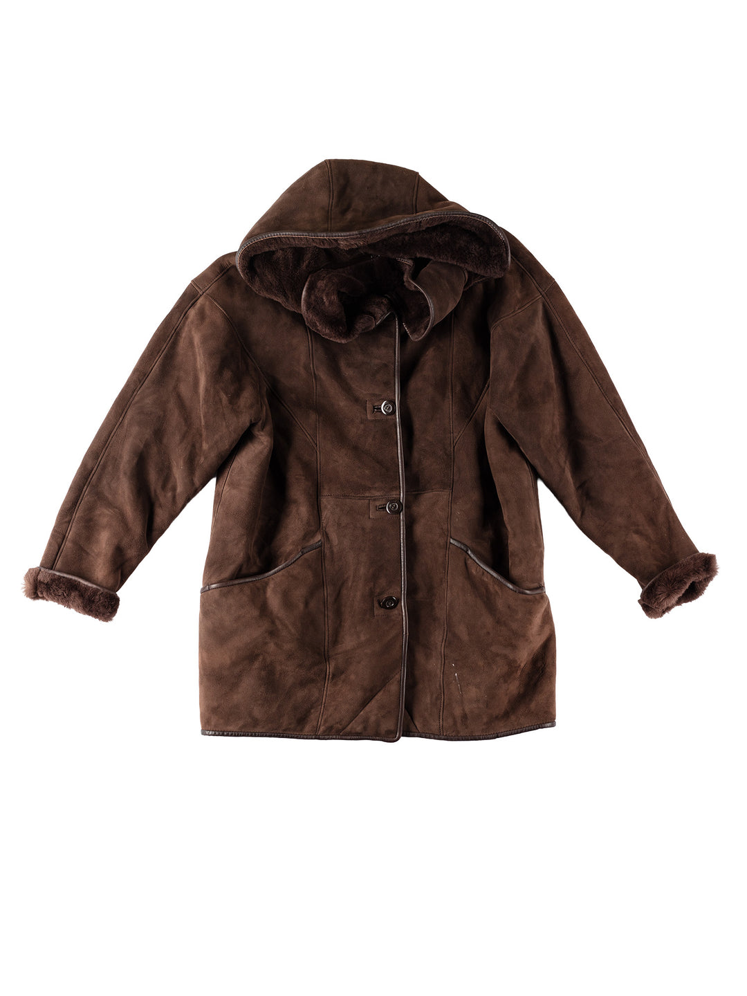 Vintage 80's Women Sheepskin Coat in BrownMN566