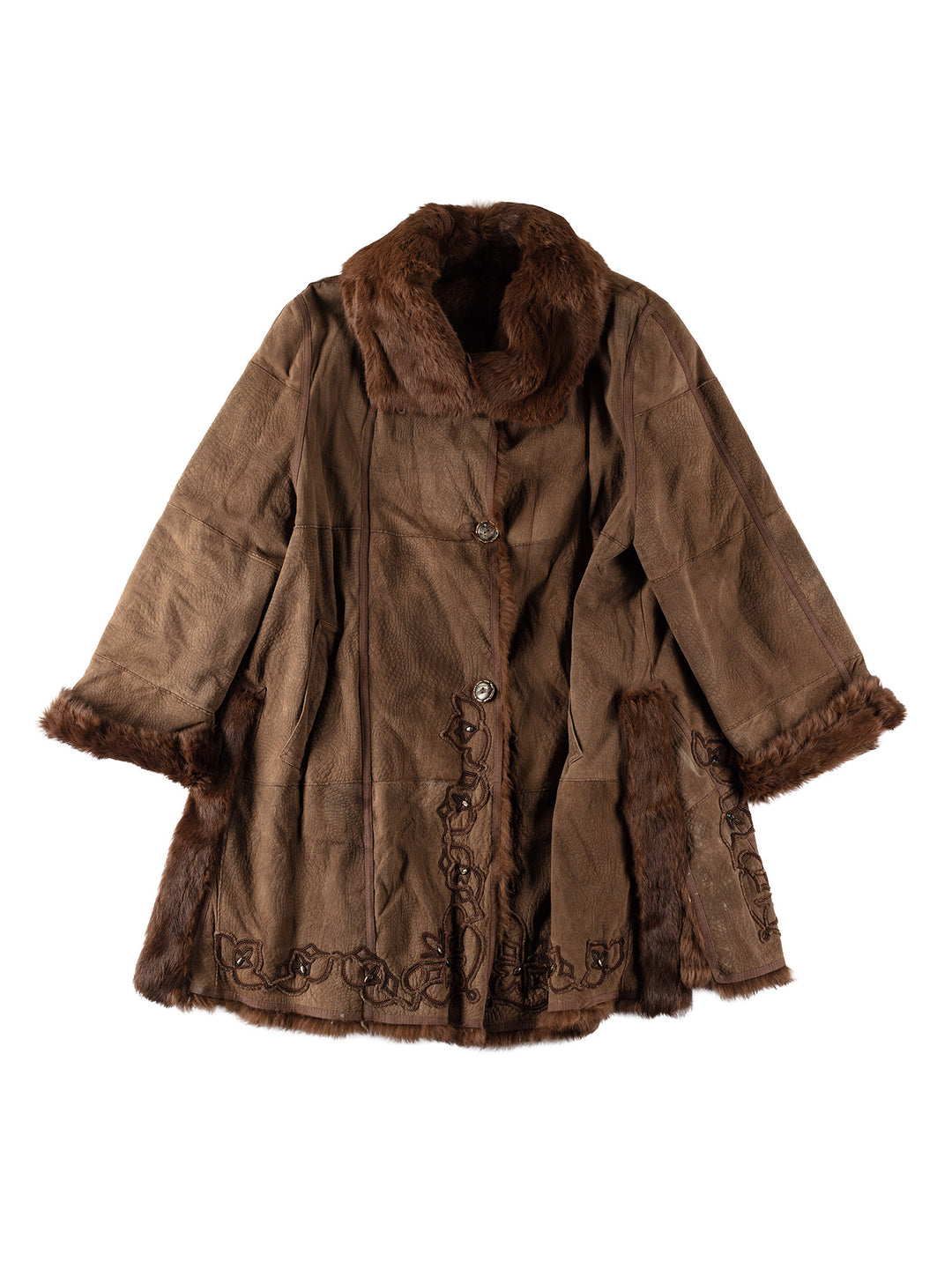 Vintage 00's Women Sheepskin Coat in BrownMN585