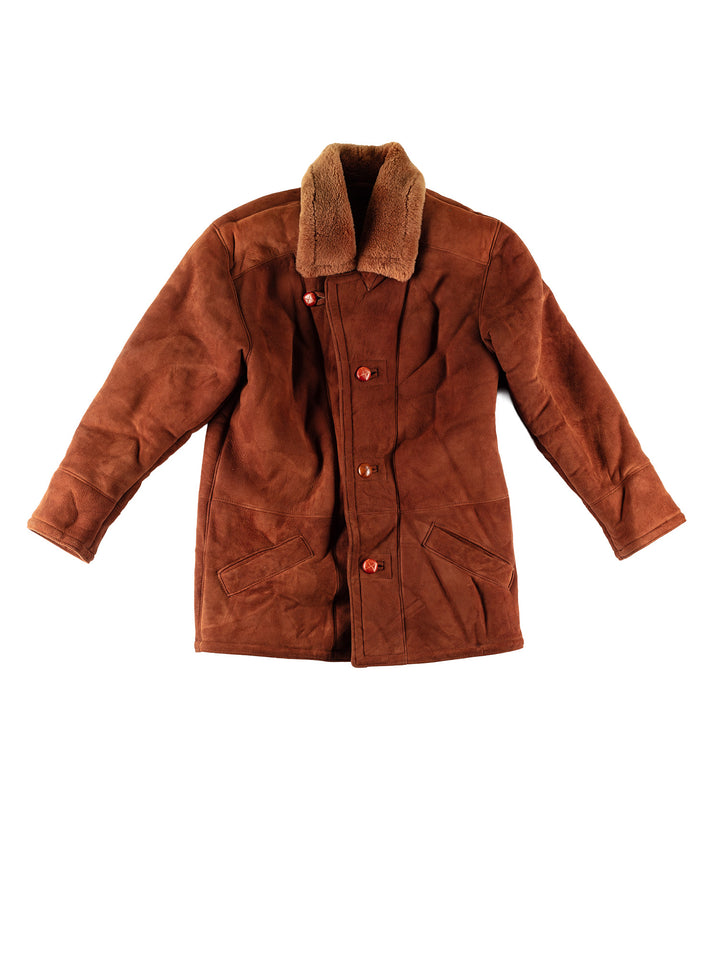 Vintage 90's Men Sheepskin Coat in BrownVN704