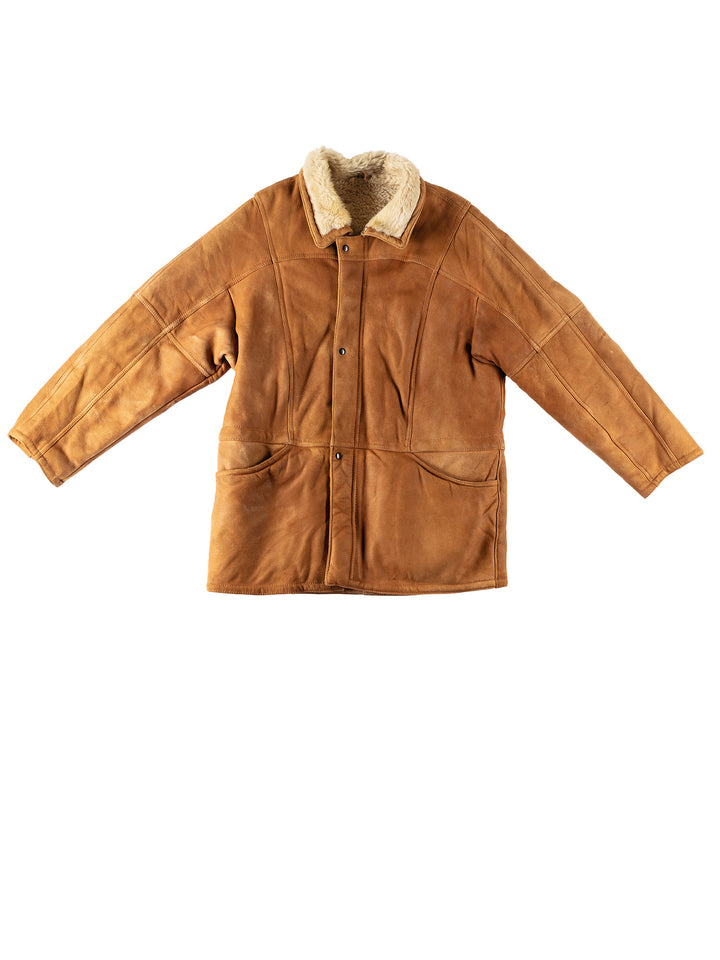 Vintage 80's Women Sheepskin Coat in BrownMN38