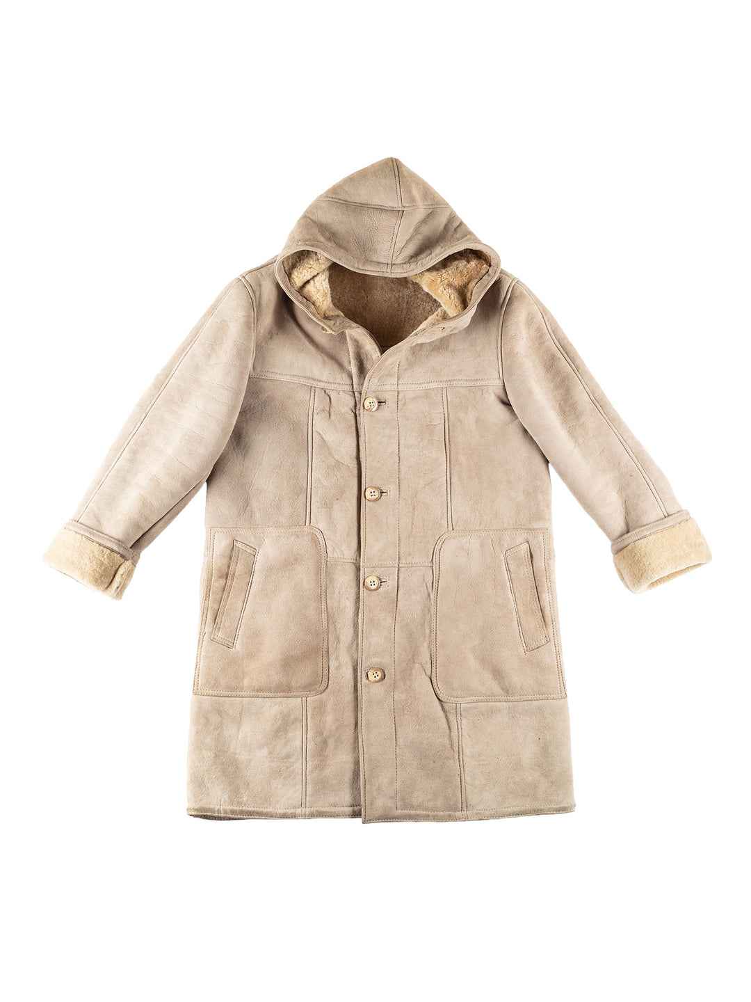 Vintage 80's Men Sheepskin Coat in BeigeVN674