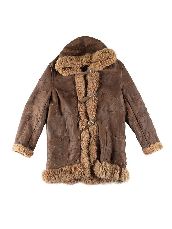 Vintage 70's Women Sheepskin Coat in BrownMN759