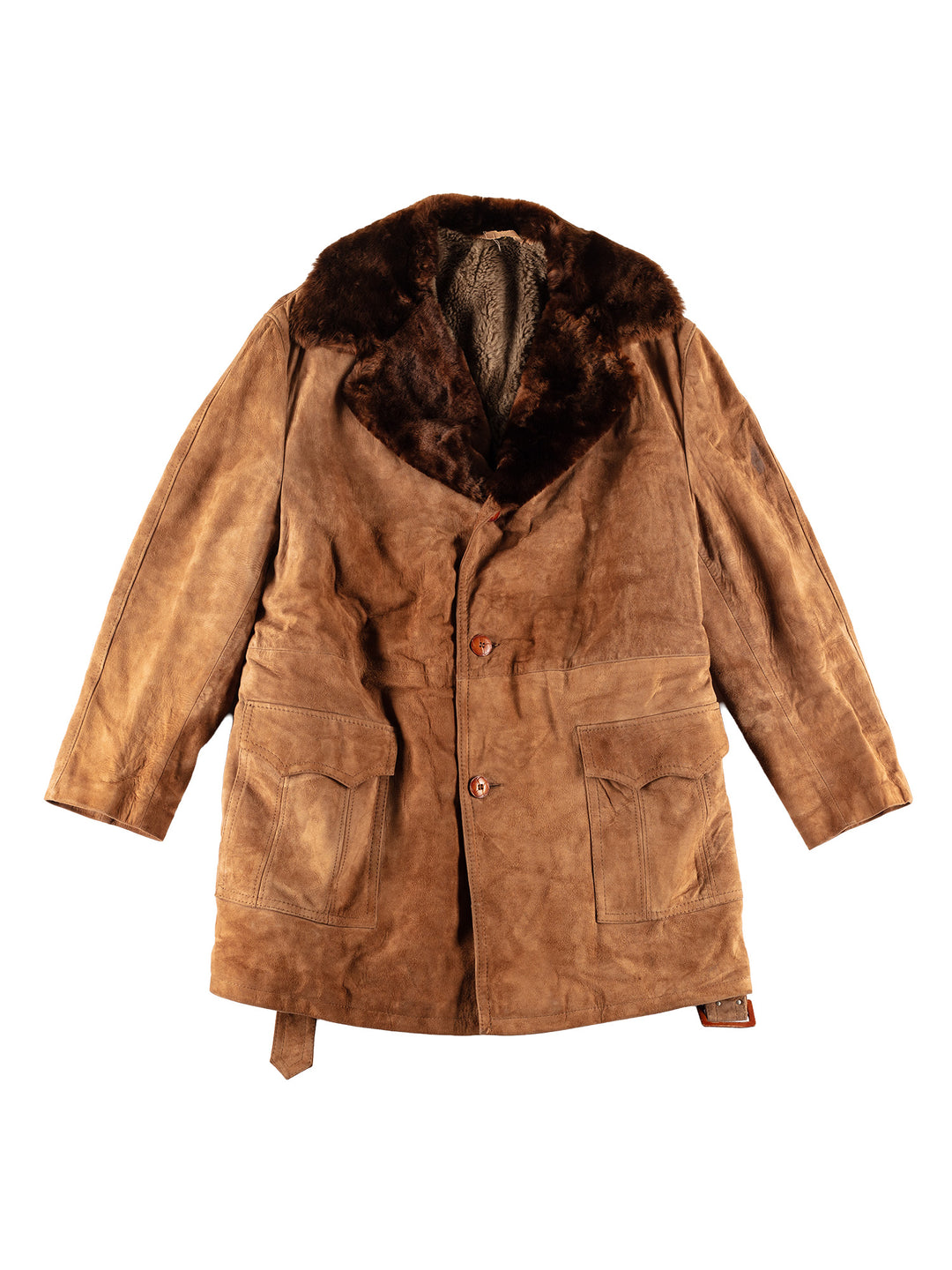 Vintage 70's Men Sheepskin Coat in BrownVN739