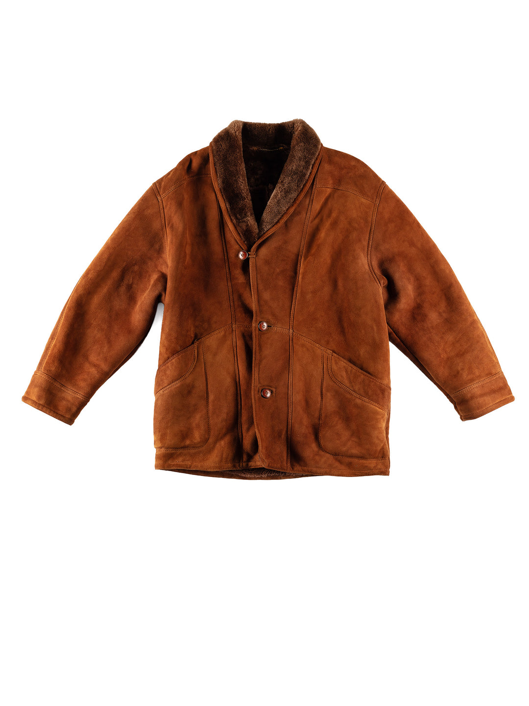Vintage 80's Men Sheepskin Coat in BrownVN620