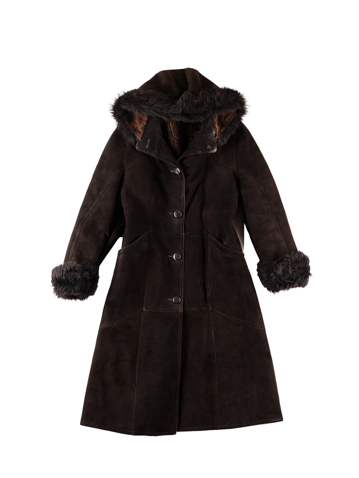 Vintage 70's Women Sheepskin Coat in BrownMN273