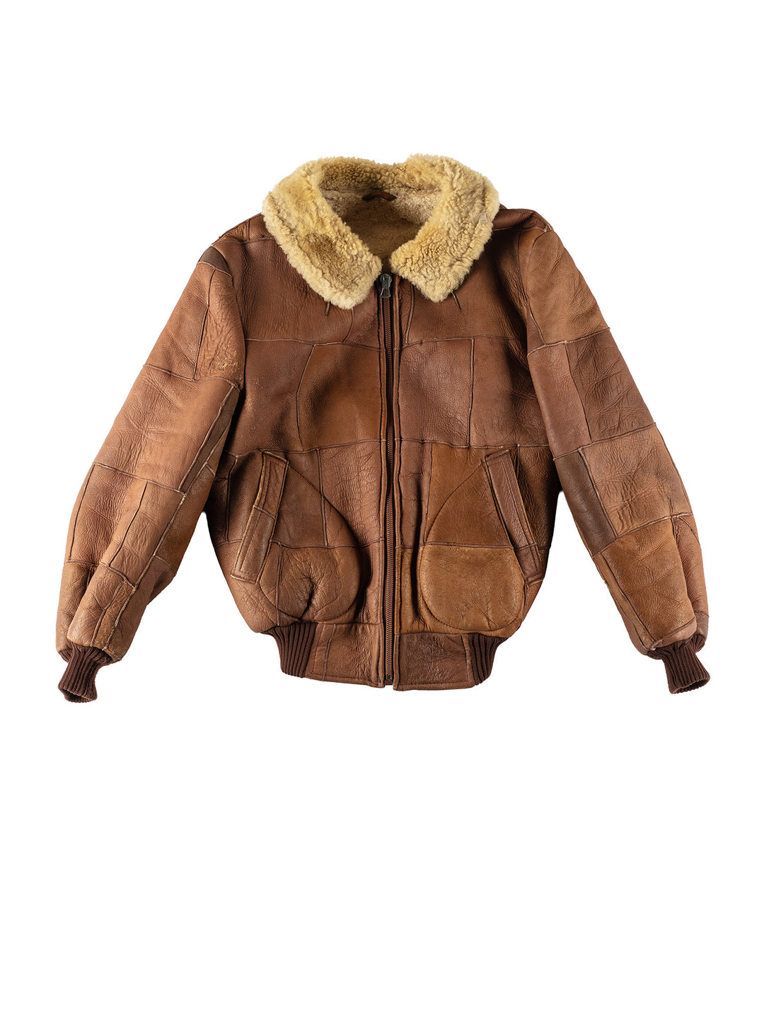 Vintage 80's Men Sheepskin Jacket in BrownVN408