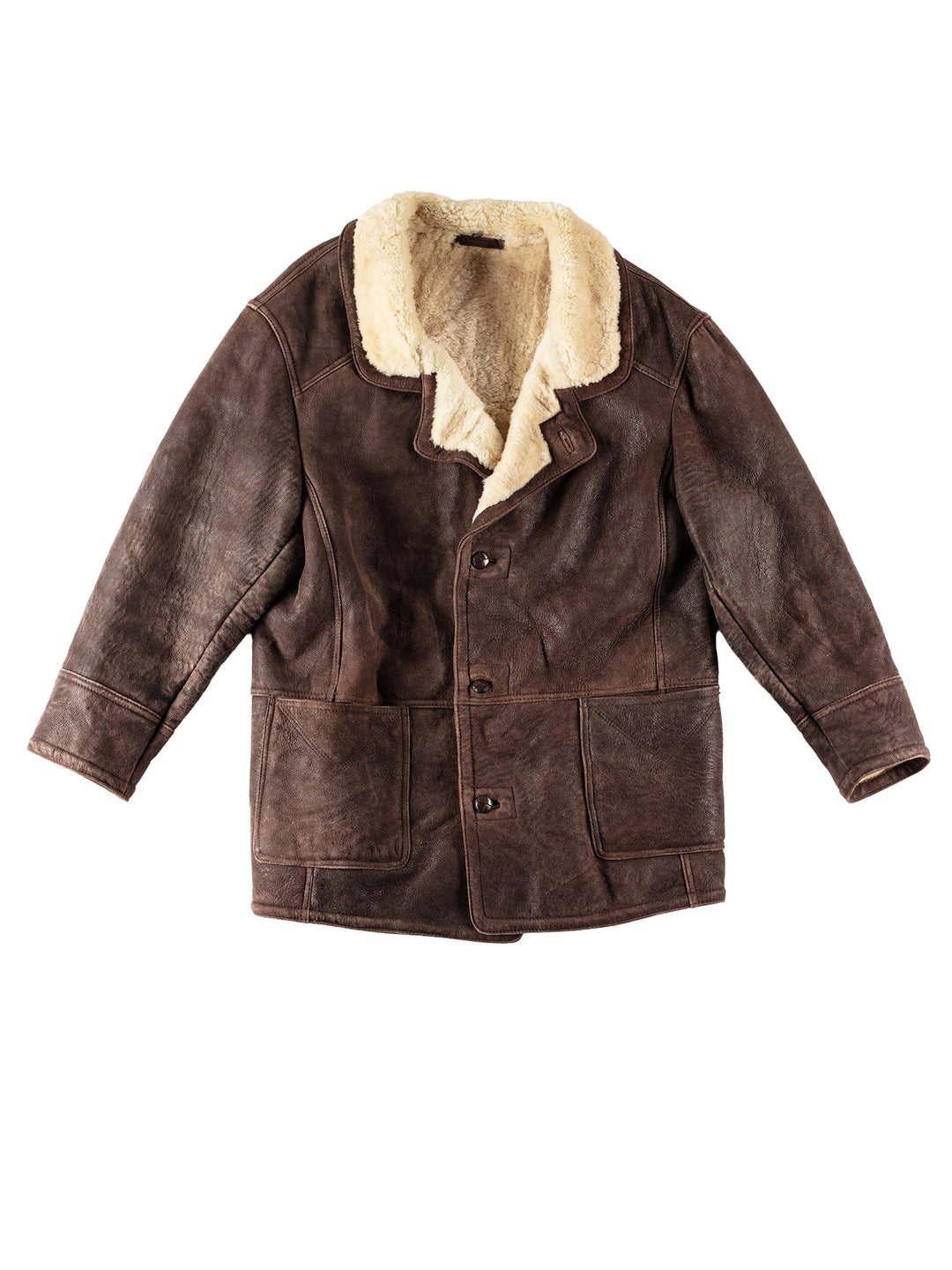 Vintage Men Sheepskin Coat in BrownVN509