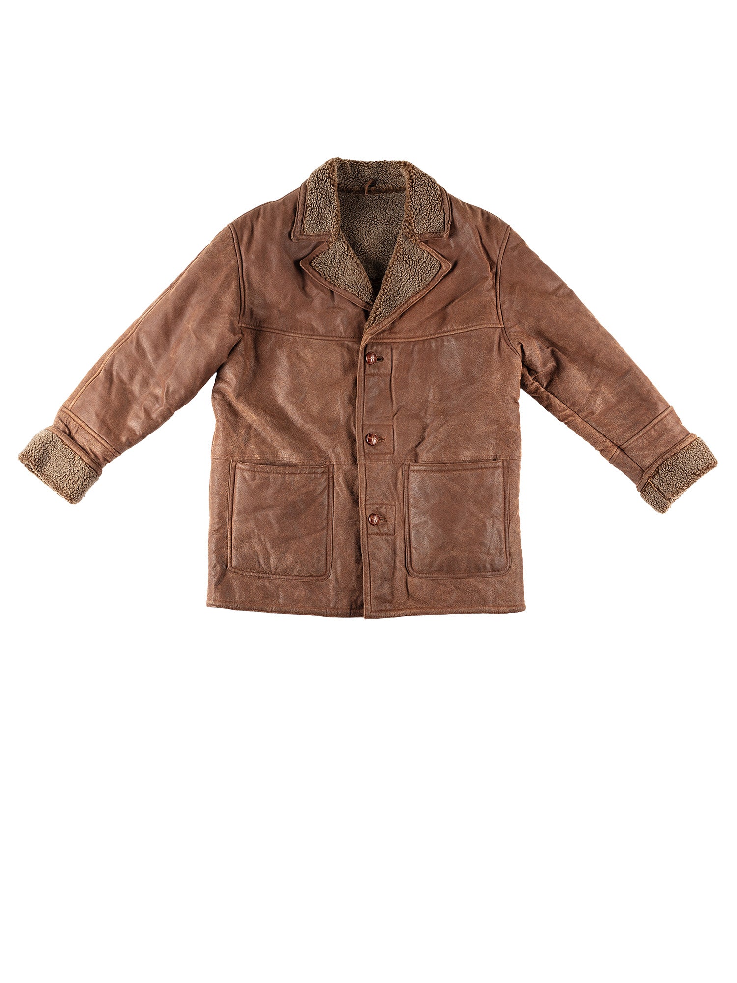Online Vintage Store | Vintage 80's Men Sheepskin Coat in Brown
