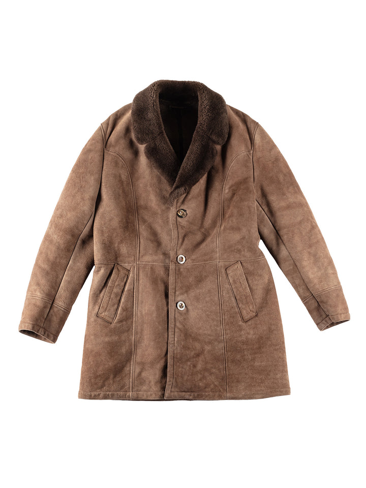 Vintage 70's Men Sheepskin Coat in BrownVN294