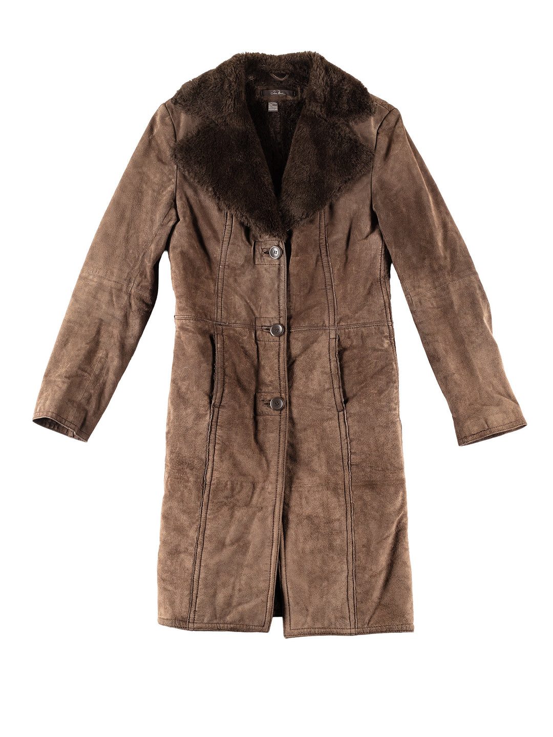 Vintage 70's Women Faux Sheepskin Coat in BrownMN331
