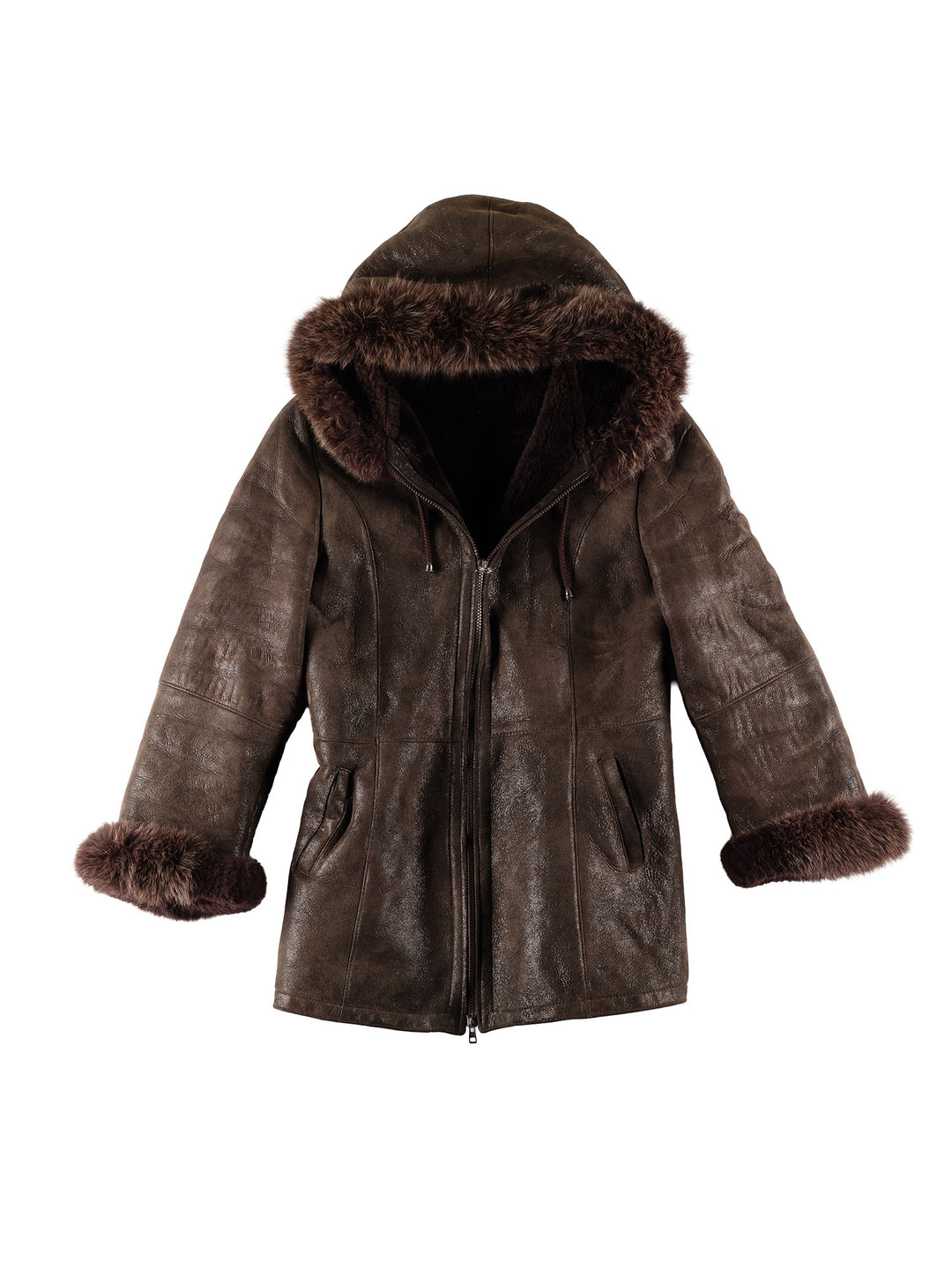 Vintage 70's Women Sheepskin Coat in BrownMN787