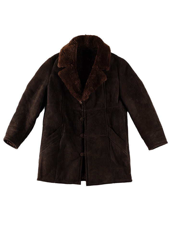 Vintage 70's Men Sheepskin Coat in BrownVN549