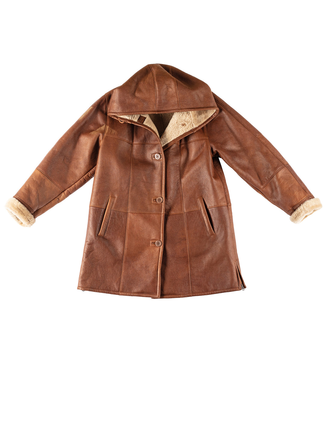 Vintage 80's Women Sheepskin Coat in BrownMN375