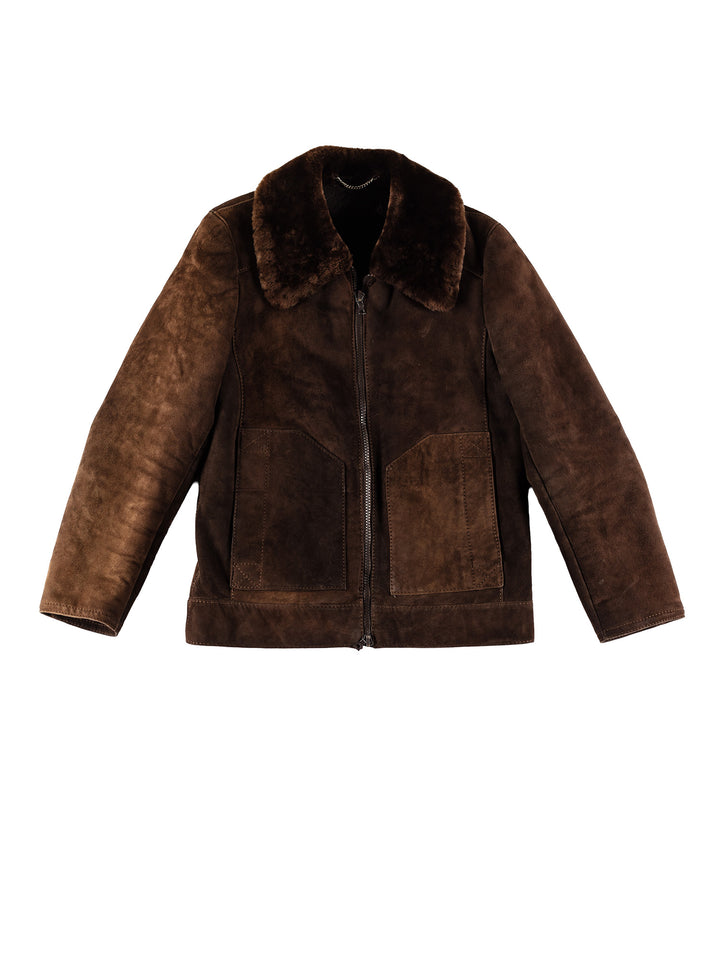 Vintage 70's Men Sheepskin Jacket in BrownVN682