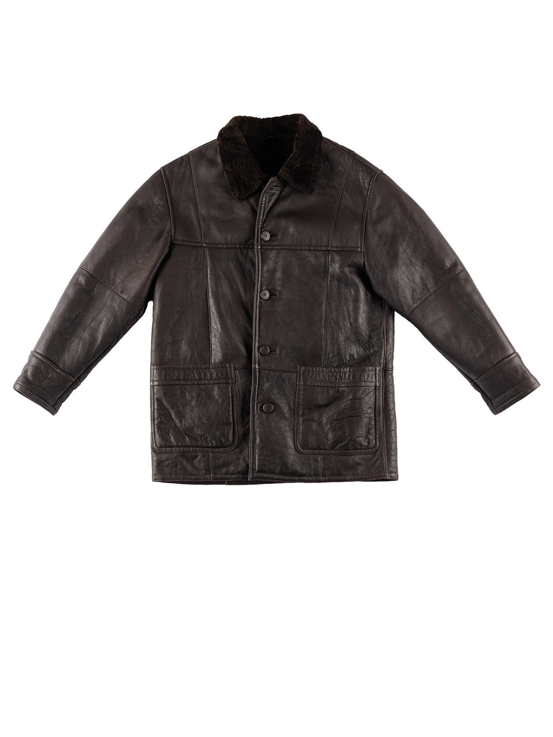 Vintage 80's Men Sheepskin Coat in BrownVN774