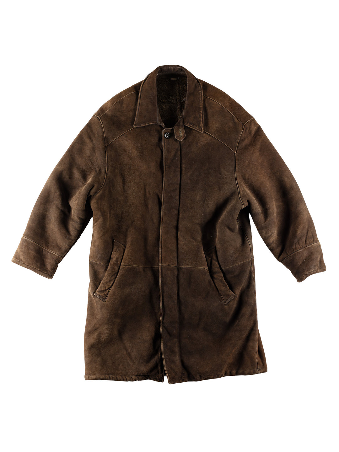 Vintage 80's Men Sheepskin Coat in BrownVN754