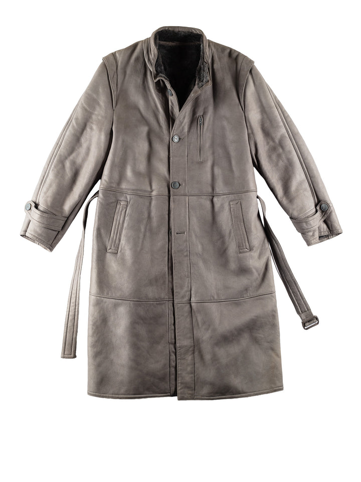 Vintage 80's Men Sheepskin Coat in GrayVN786