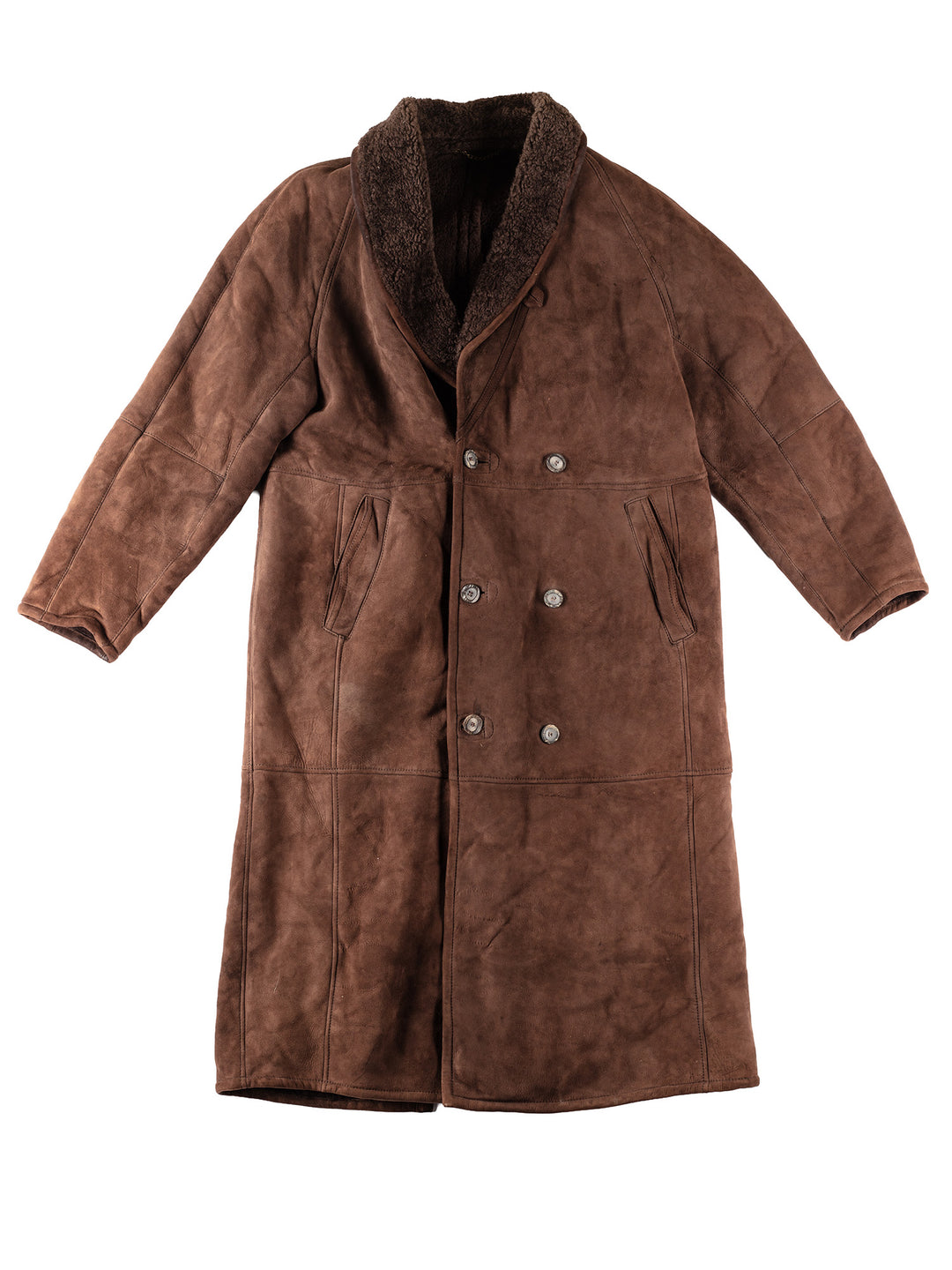 Vintage 80's Men Sheepskin Coat in BrownVN310