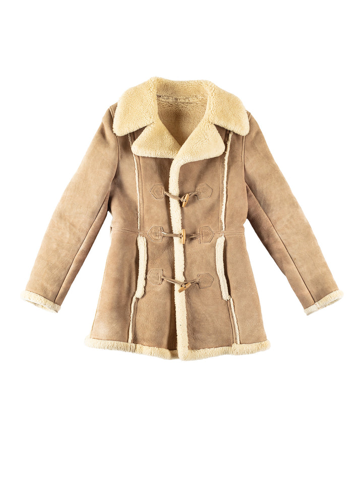 Vintage 70's Men Sheepskin Coat in BeigeVN314